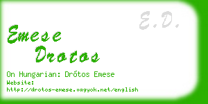 emese drotos business card