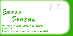 emese drotos business card